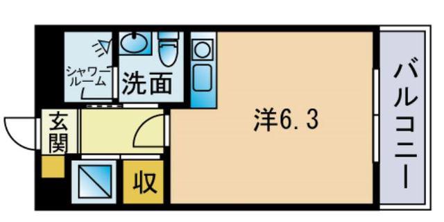 プランドール別府(ワンルーム/7階)の間取り写真