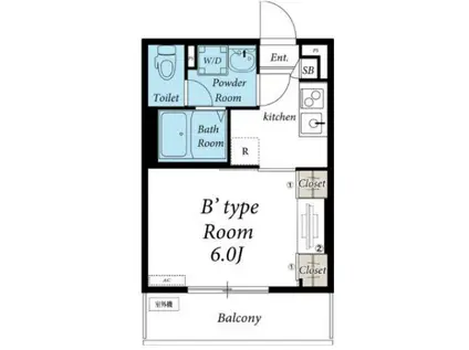 リブリ・北町(1K/2階)の間取り写真