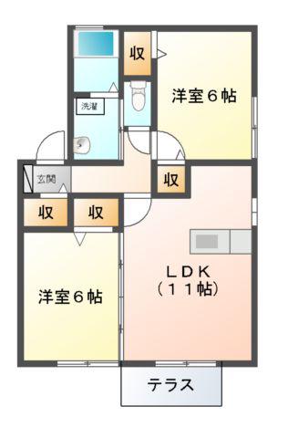 リモーネ B(2LDK/1階)の間取り写真
