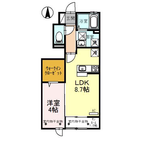 GRAND DONNER(1LDK/1階)の間取り写真