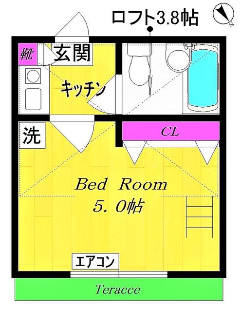 ペアハイムI(1K/1階)の間取り写真
