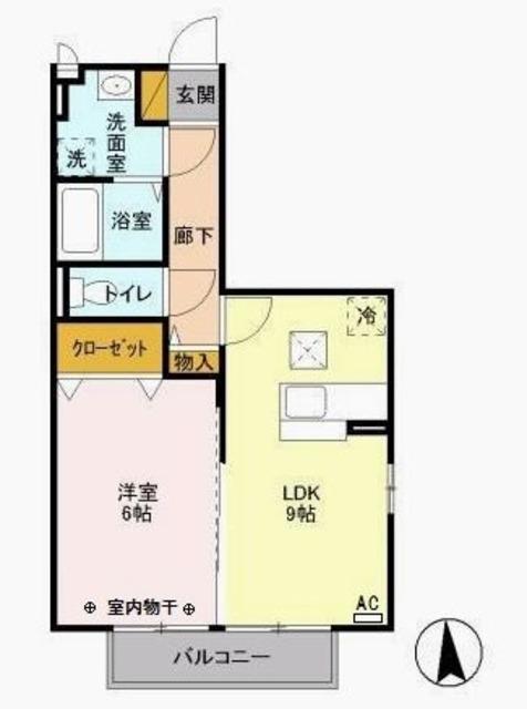 プランドールI棟(1LDK/1階)の間取り写真