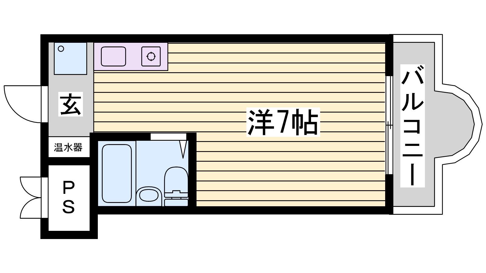 ハイツ・オリエント(ワンルーム/2階)の間取り写真