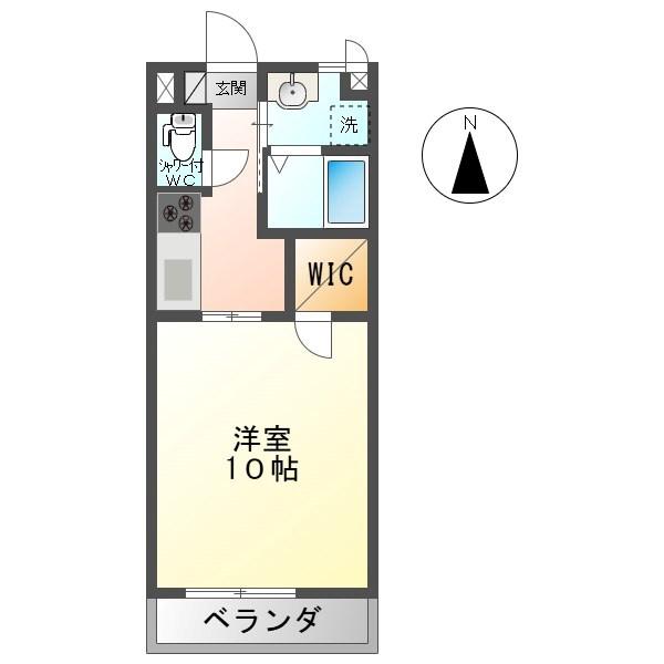CASA上堀(1K/2階)の間取り写真