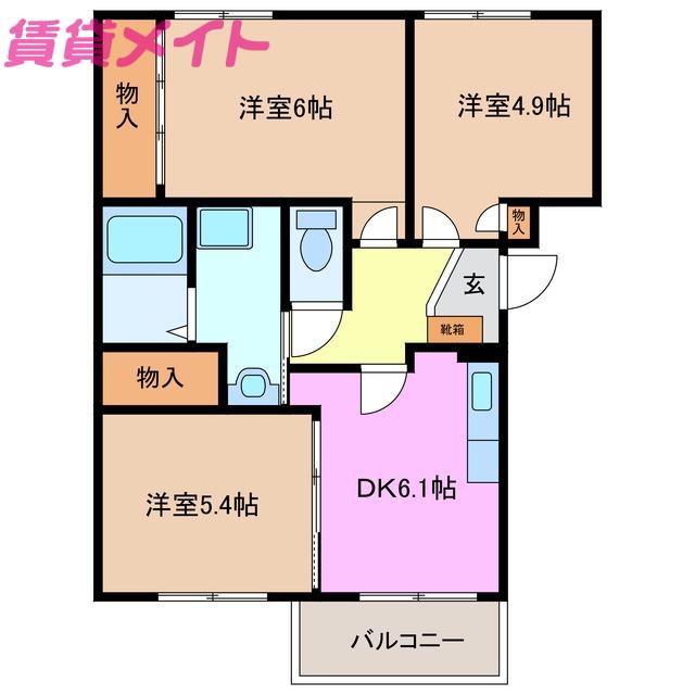 スターブルWAKO(3DK/2階)の間取り写真