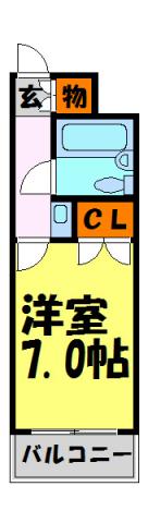 エルベラーノ宝塚(1K/3階)の間取り写真