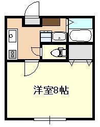 ラペジブル(1K/1階)の間取り写真