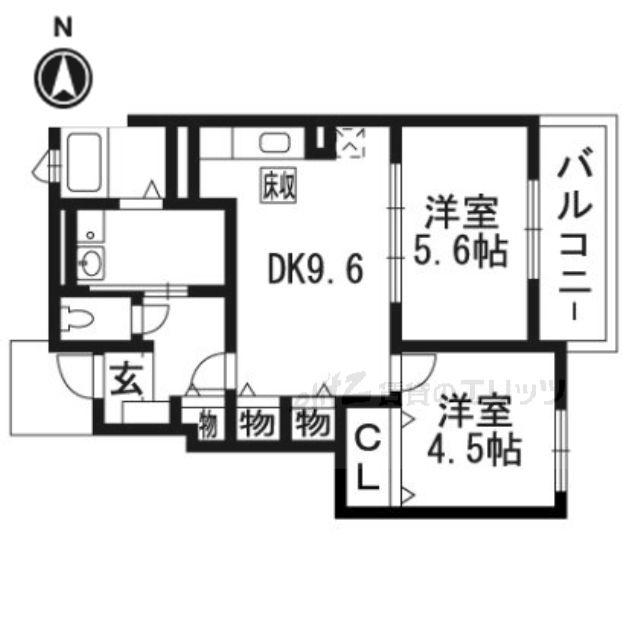 アルコバレーノ和(2DK/1階)の間取り写真