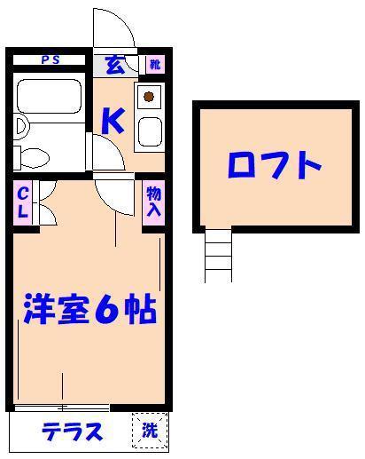 ジュネパレス市川第24-A(1K/1階)の間取り写真