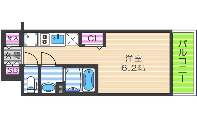 ララプレイス大阪福島アビリテ(1K/4階)の間取り写真
