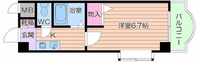 ノルデンハイム上新庄2(1K/4階)の間取り写真
