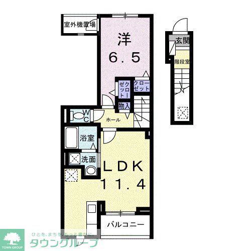 カーサルーチェ(1LDK/2階)の間取り写真