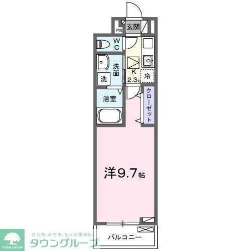 ヒカルサ川口芝西(1K/1階)の間取り写真