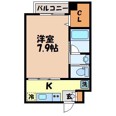 モン・レーヴ葉山(1K/2階)の間取り写真