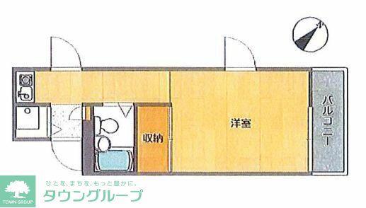 シーツナシマ(ワンルーム/3階)の間取り写真