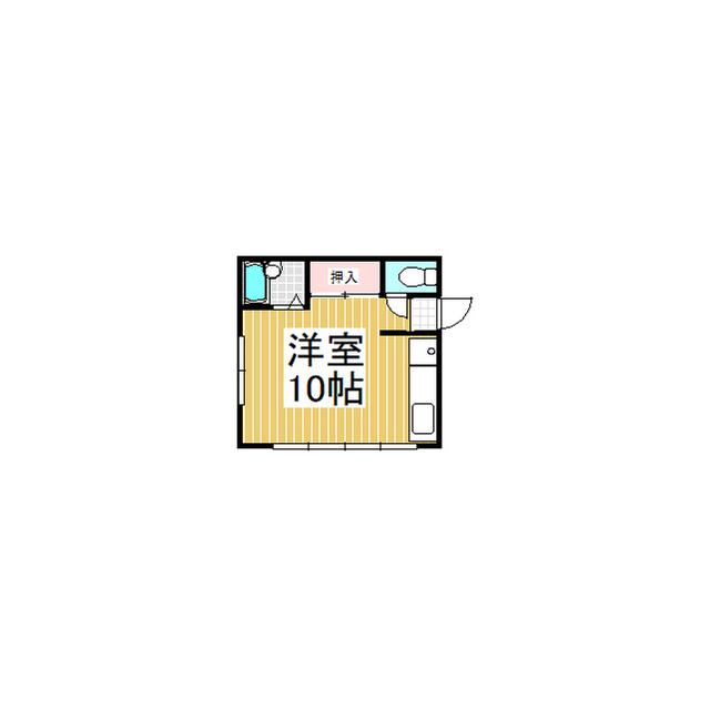 宮下ハイツ1号棟(ワンルーム/2階)の間取り写真