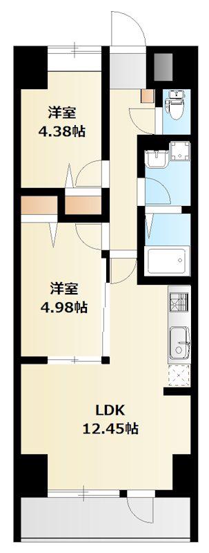 ミリアビタNO.42(2LDK/7階)の間取り写真