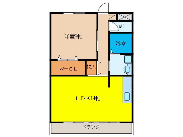 ベルフォーレ弐番館(1LDK/4階)の間取り写真