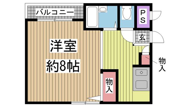 リーベン美幸(1K/4階)の間取り写真