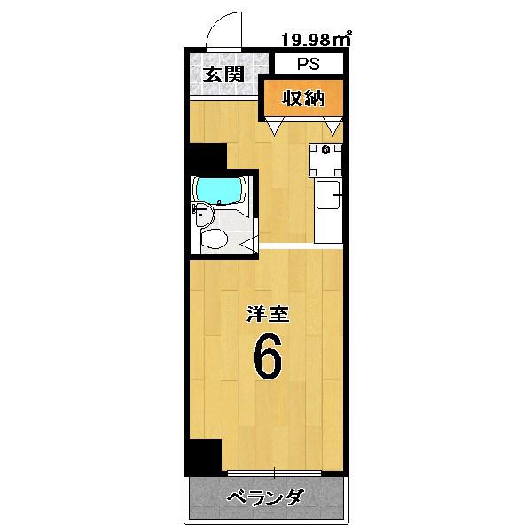 ベルビスタ(ワンルーム/3階)の間取り写真