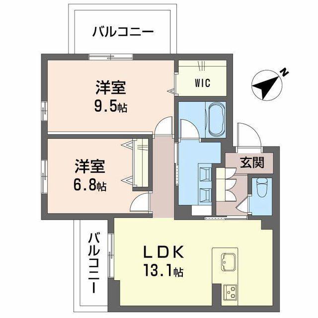 TRUST MAISON 京(2LDK/4階)の間取り写真