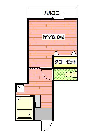 VICTORYHOUSE(1DK/2階)の間取り写真