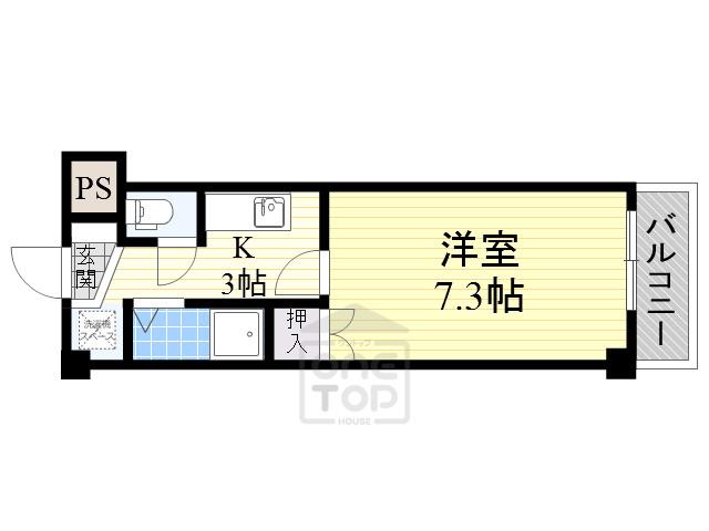 ローズハイツT・K(1K/3階)の間取り写真