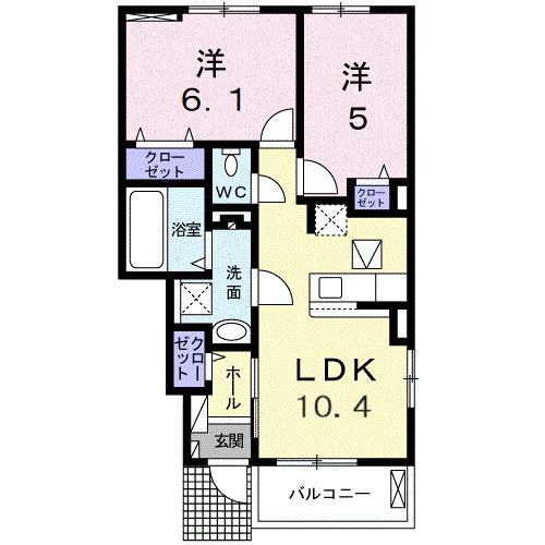 コンフォートSAKURA(2LDK/1階)の間取り写真