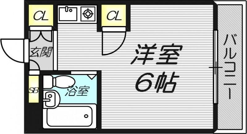 東天満下村ビル(ワンルーム/7階)の間取り写真