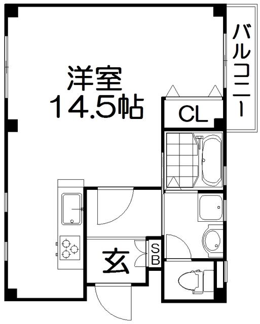 シャンテー私部(ワンルーム/3階)の間取り写真
