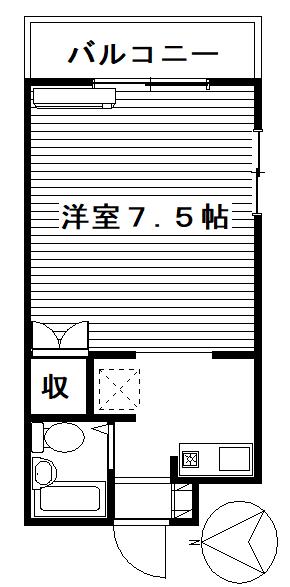 フラッツマグノリア(1K/2階)の間取り写真