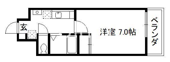 ROYAL烏丸(1K/10階)の間取り写真