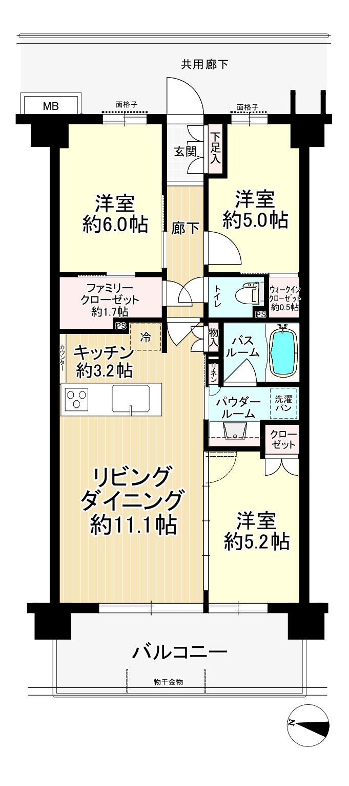 ソライエ南桜井(3LDK/3階)の間取り写真