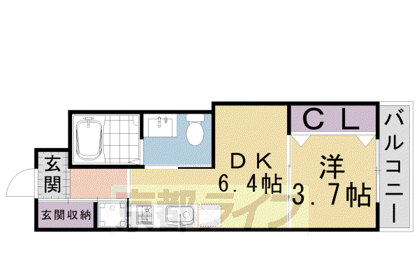 RAN-NIJO(1DK/2階)の間取り写真