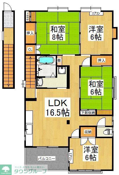 コーポあたご(4LDK/2階)の間取り写真