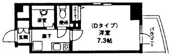 三和第一ビル(1K/6階)の間取り写真