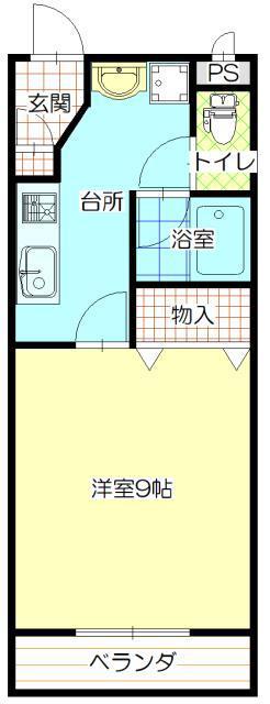 ブランシェ内藤(1K/2階)の間取り写真