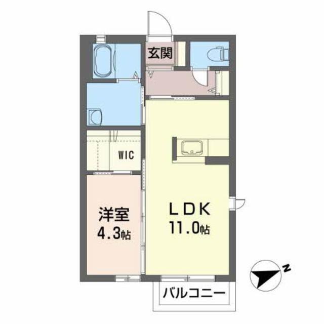 クラヴィエ宮脇通(1LDK/2階)の間取り写真