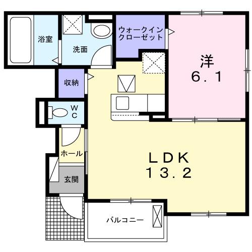 SWISS COTTAGE(1LDK/1階)の間取り写真
