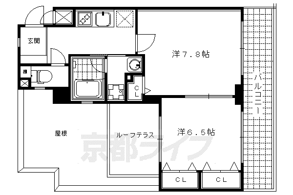 ベラジオ四条大宮II(2K/6階)の間取り写真