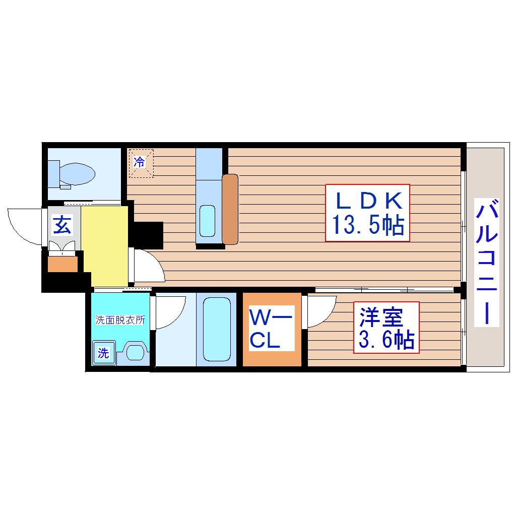 EST LUCE(1LDK/5階)の間取り写真