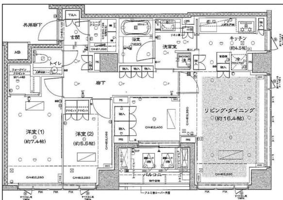 グランスイート広尾(2SLDK/6階)の間取り写真