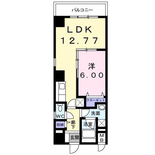 ラリマー・トーレ(1LDK/6階)の間取り写真
