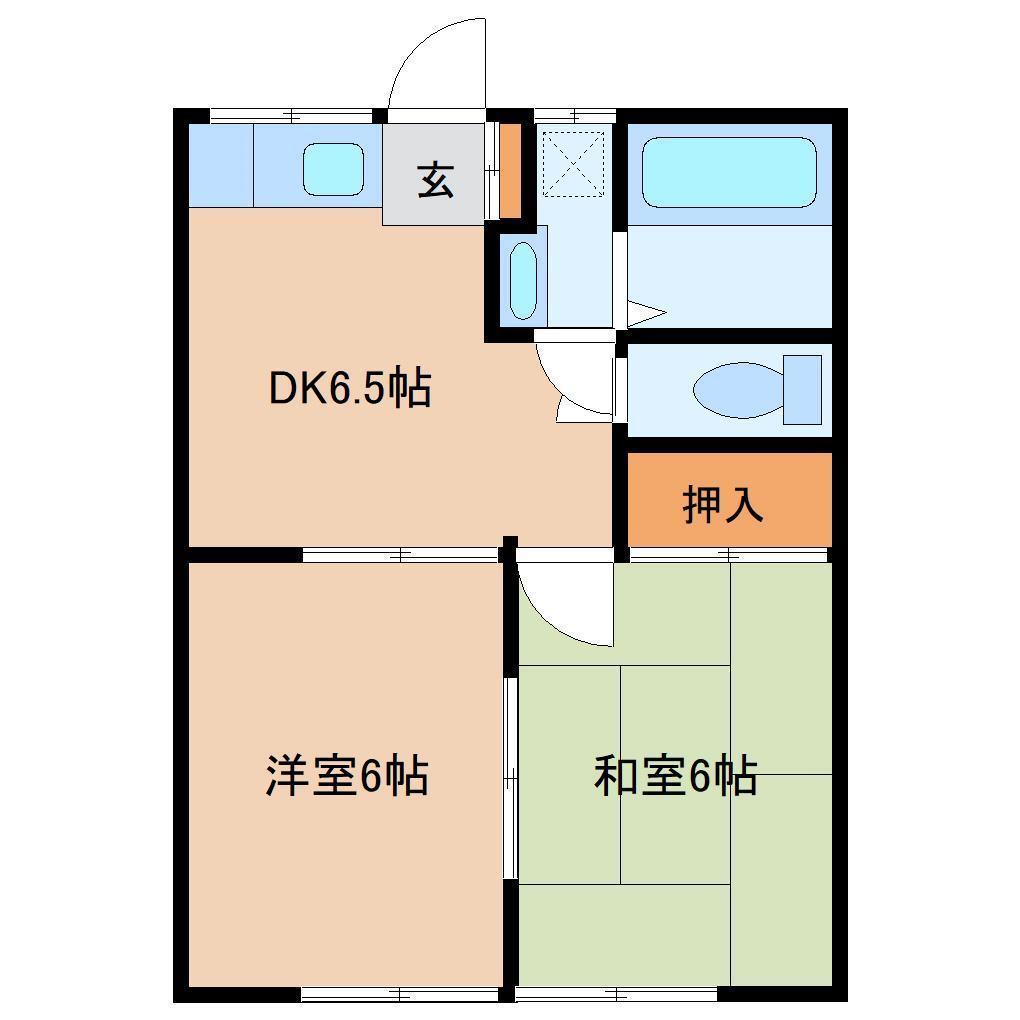 スターハイム(2DK/1階)の間取り写真