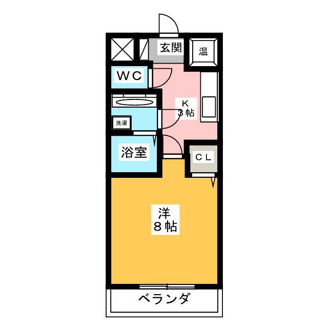 山清ビル(1K/4階)の間取り写真