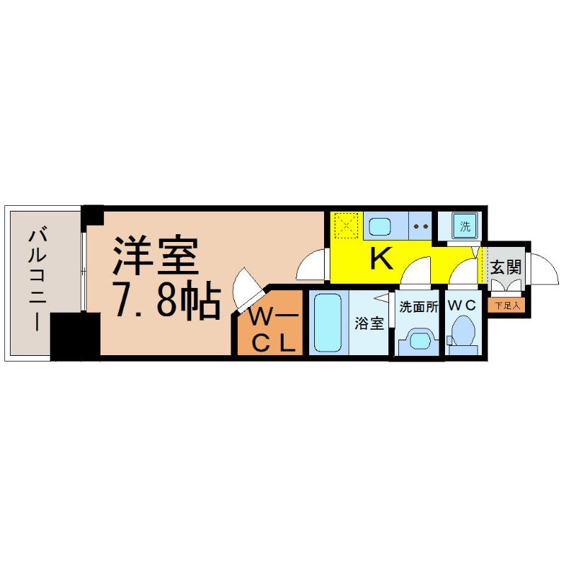 プレサンス栄ライズ(1K/6階)の間取り写真