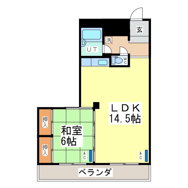 コーポ加賀(1LDK/2階)の間取り写真