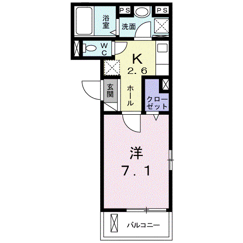 MGM.VI(1K/2階)の間取り写真