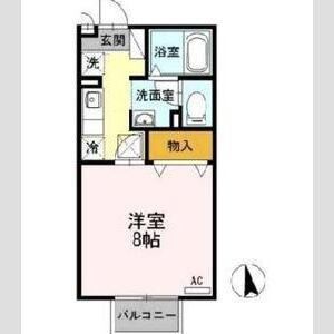 セジュール学園通(1K/1階)の間取り写真