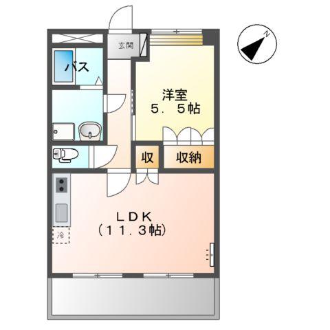 ひばりヶ丘ハイツ(1LDK/1階)の間取り写真